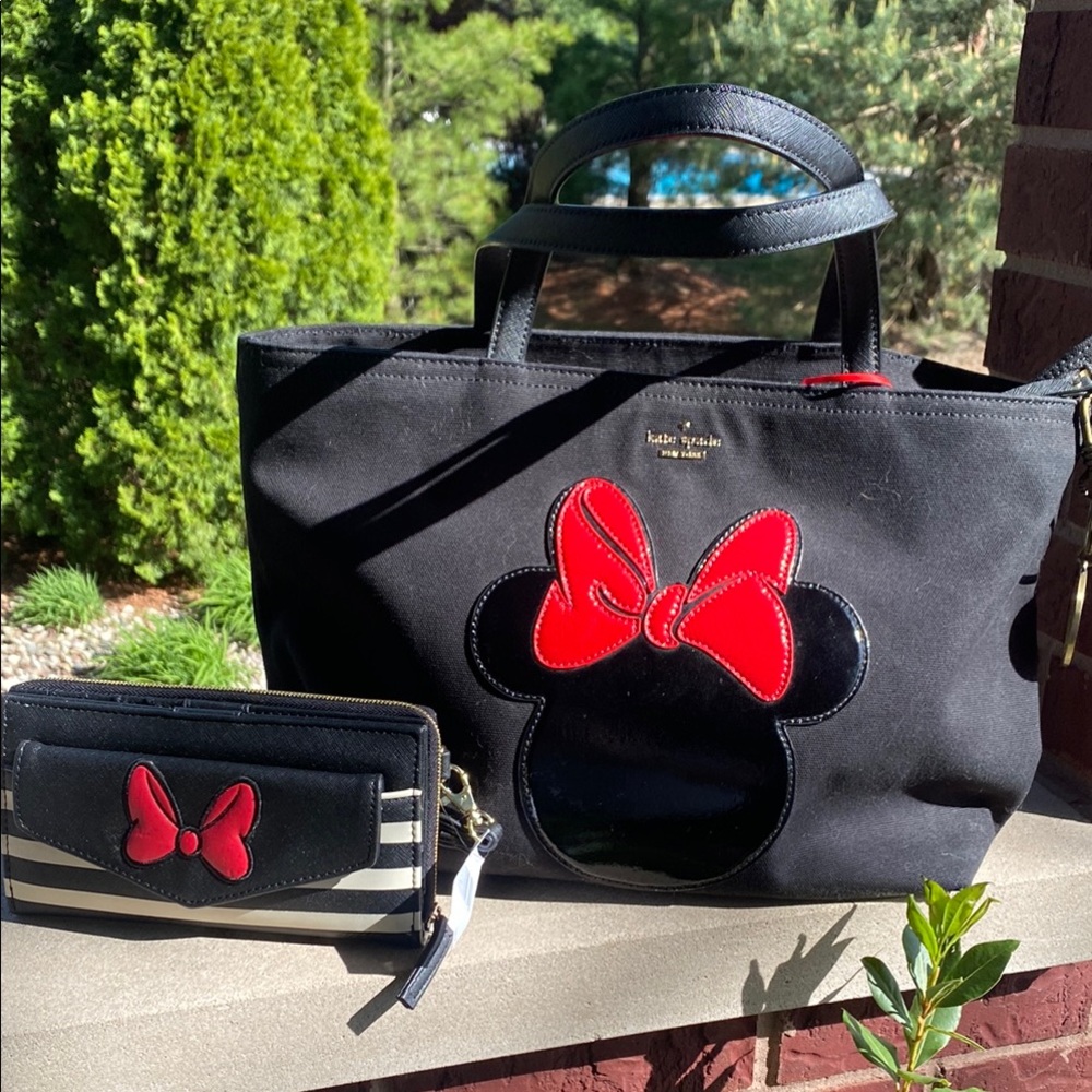 Kate Spade Black and Red Minnie Mouse Tote